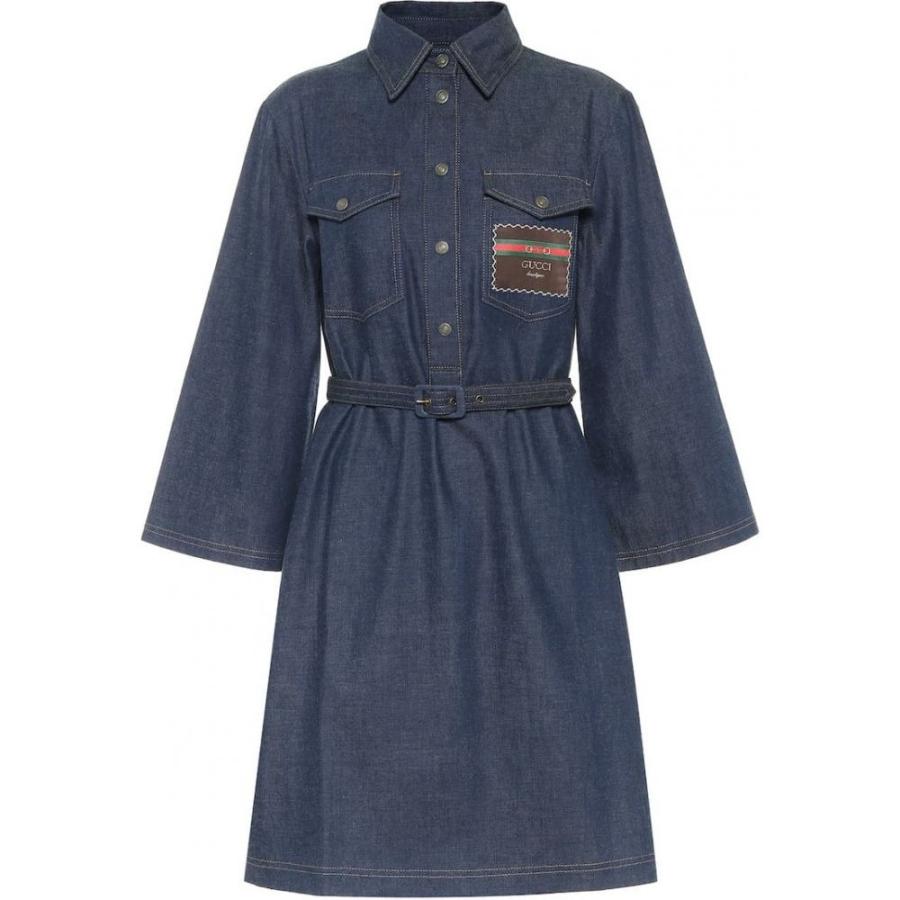 当店人気 送料無料 グッチ Gucci レディース ワンピース デニム シャツワンピース ワンピース ドレス Denim Shirt Dress Dark Blue Mix 本店は Www Skylanceronline Com