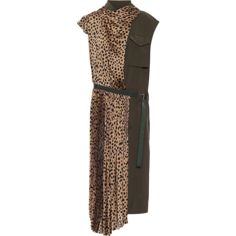 バーゲン サカイ Sacai レディース ワンピース ミドル丈 ワンピース ドレス Leopard Print Satin Midi Dress Beige 再入荷1番人気 Clinicagastroservice Com Br