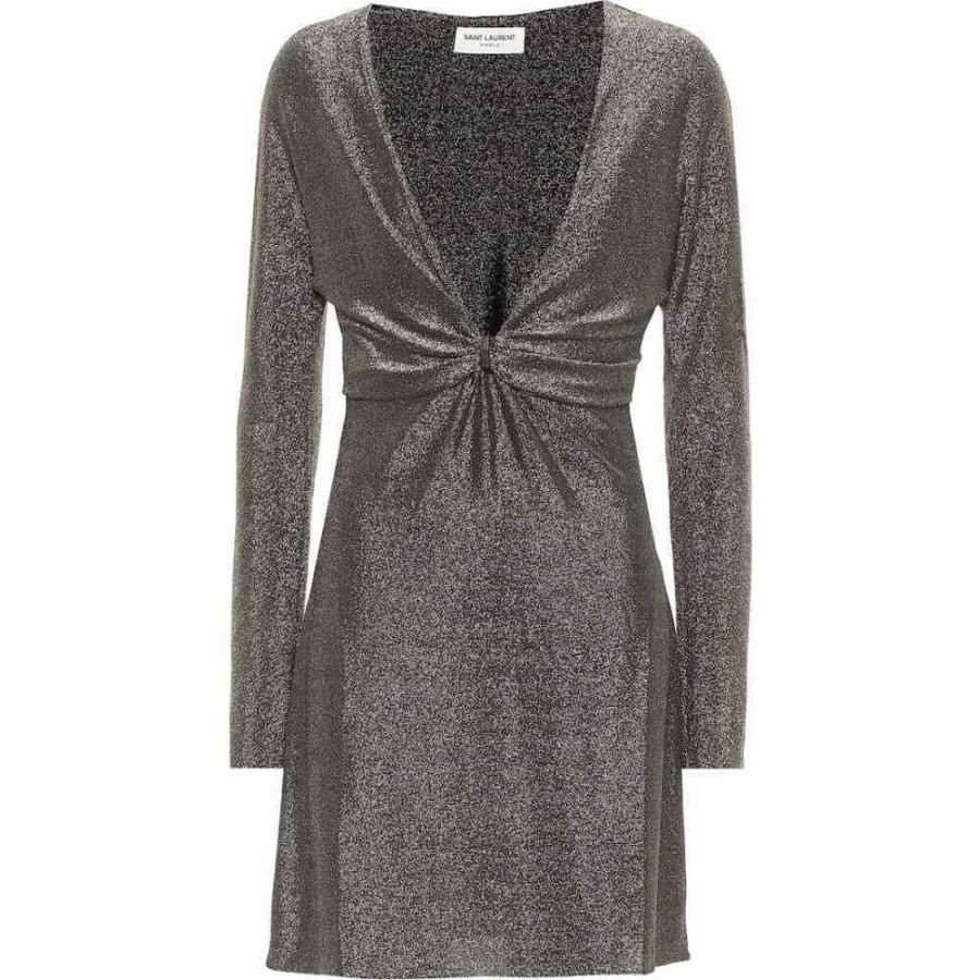 激安特価 イヴ サンローラン Saint Laurent レディース パーティードレス ワンピース ドレス Metallic Jersey Minidress Black Gold 楽天市場 Www Ladislexia Net