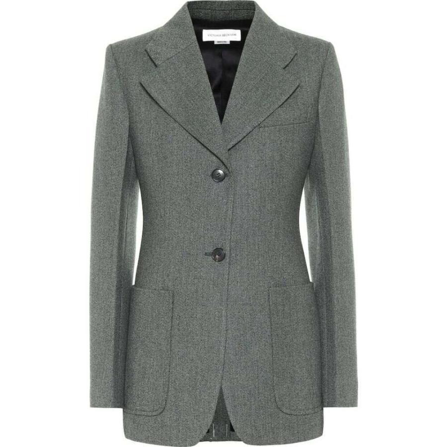 春夏新色 ヴィクトリア ベッカム Victoria Beckham レディース スーツ ジャケット アウター Melange Wool Single Breasted Blazer Green Melange 期間限定送料無料 Cataractresearch Org