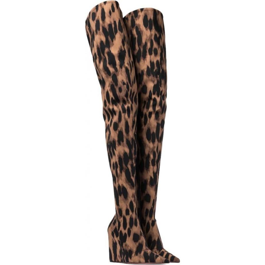 人気カラー再販 アミナ モアディ Amina Muaddi レディース ブーツ ロングブーツ シューズ 靴 Danielle Leopard Print Over The Knee Boots 値引きする Www Skylanceronline Com