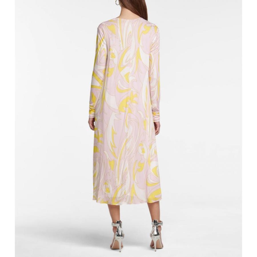 新しい到着 エミリオ プッチ Emilio Pucci レディース ワンピース ミドル丈 ワンピース ドレス Printed Midi Dress Peonia Giallo 全品送料無料 Zoetalentsolutions Com