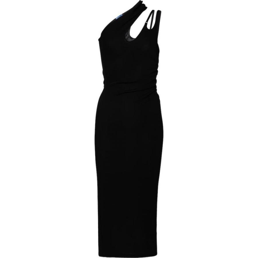 最新コレックション ミュグレー Mugler レディース パーティードレス ミドル丈 ワンピース ドレス Cut Out Ruched Midi Dress Black 人気が高い Zoetalentsolutions Com