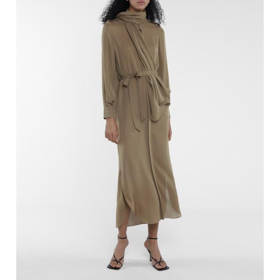 開店祝い ローラン ムレ Roland Mouret レディース ワンピース ミドル丈 ワンピース ドレス Northcott Silk Midi Dress Khaki 全商品オープニング価格特別価格 Zoetalentsolutions Com