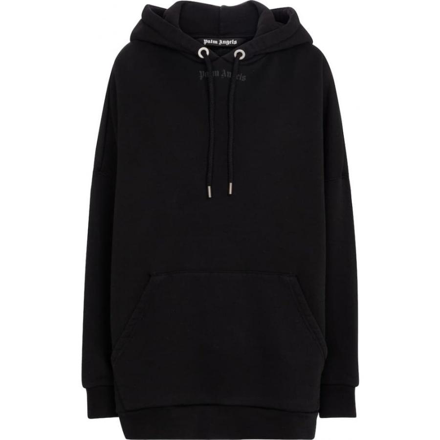 配送員設置送料無料 パーム エンジェルス Palm Angels レディース パーカー トップス Logo Cotton Jersey Hoodie Black 割引クーポン対象品 Etechnologies Shop