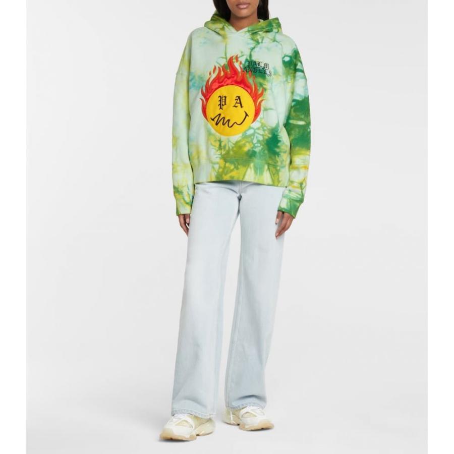 日本最大級 パーム エンジェルス Palm Angels レディース パーカー トップス Tie Dye Cotton Hoodie Forest Green Web限定 Esperanzaweb Pe