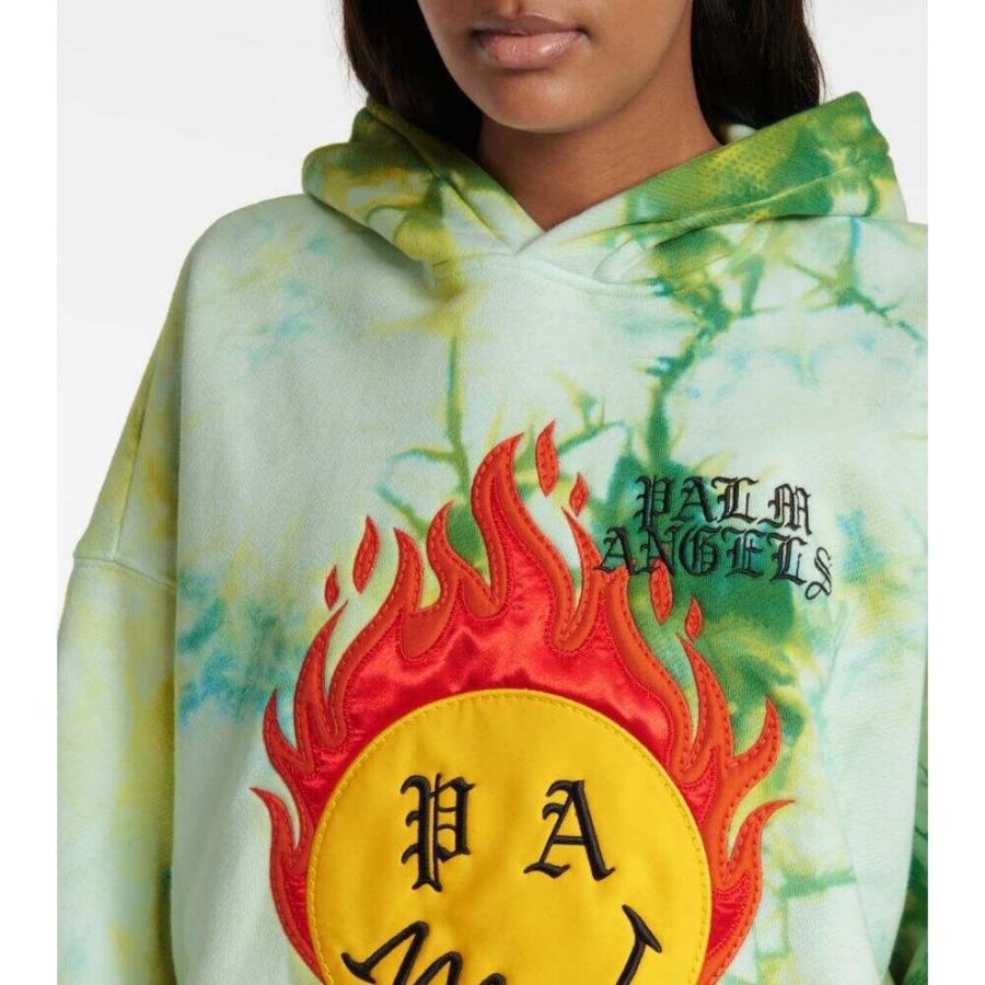 日本最大級 パーム エンジェルス Palm Angels レディース パーカー トップス Tie Dye Cotton Hoodie Forest Green Web限定 Esperanzaweb Pe