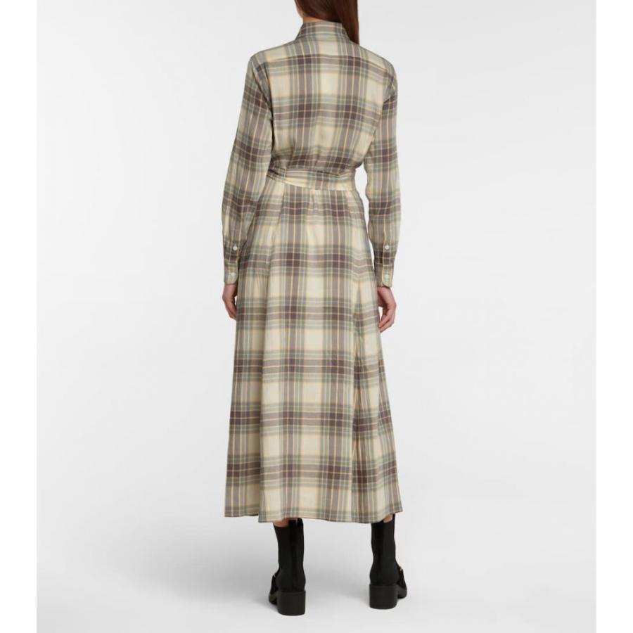 ラルフ ローレン Polo Ralph Lauren レディース ワンピース マキシ丈 ワンピース ドレス Checked Cotton Blend Maxi Dress Grey Yellow Hb4 P ラルフ ローレン Polo Ralph Lauren レディース ワンピース マキシ丈 ワンピース ドレス Checked