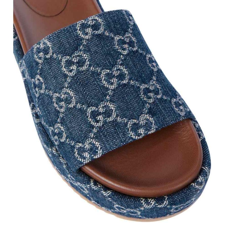 期間限定】GUCCI グッチ ラバーサンダル GG柄 25.5 青 ブルー-