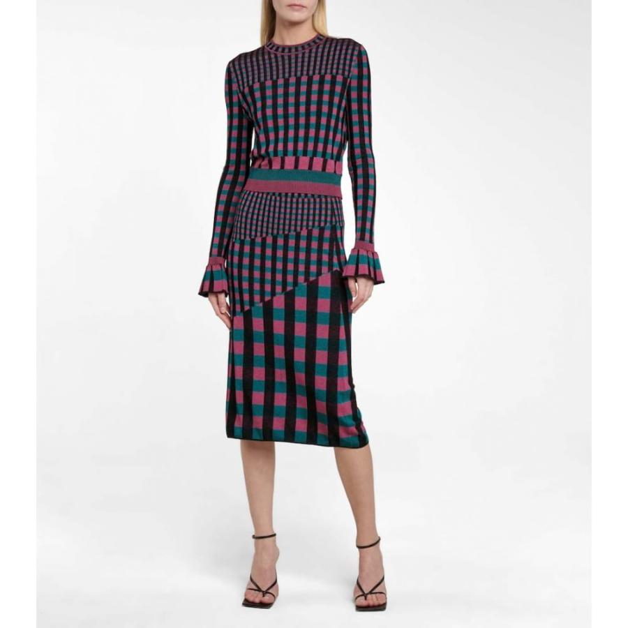 春バーゲン ダイアン フォン ファステンバーグ Diane Von Furstenberg レディース ひざ丈スカート スカート Rosa Rib Knit Midi Skirt Grape Purple Green Gingham 早割クーポン Bonusvulkanvegasde Nepourvaincre Com