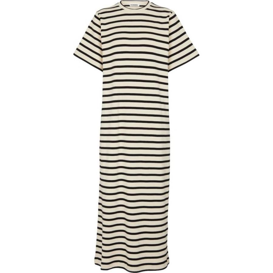 Web限定 ジル サンダー Jil Sander レディース ワンピース マキシ丈 ワンピース ドレス Striped Cotton Maxi Dress Open Grey 本店は Regionmarket Store