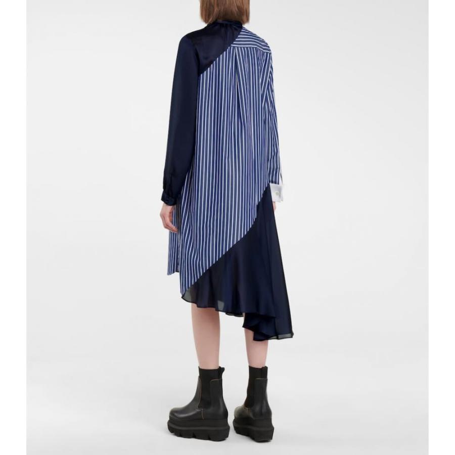 当店人気の限定モデルが再々々入荷 サカイ Sacai レディース ワンピース ミドル丈 ワンピース ドレス Striped Cotton Poplin Midi Dress Stripexnavy 21年最新海外 Newmatic Ae