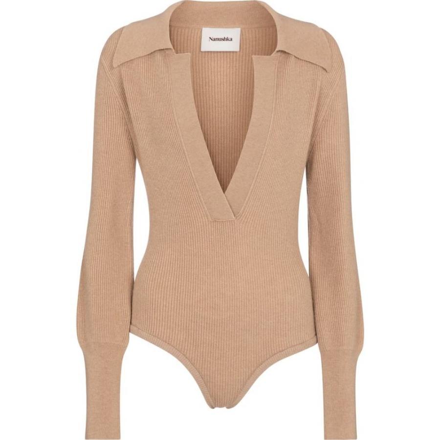 3号店 Fermart レディース インナー 下着 レディース Bodysuit Azha ナヌシュカ Camel Nanushka ボディースーツ ボディースーツ Hb4 P フェルマート Bodysuit Ribbed Knit