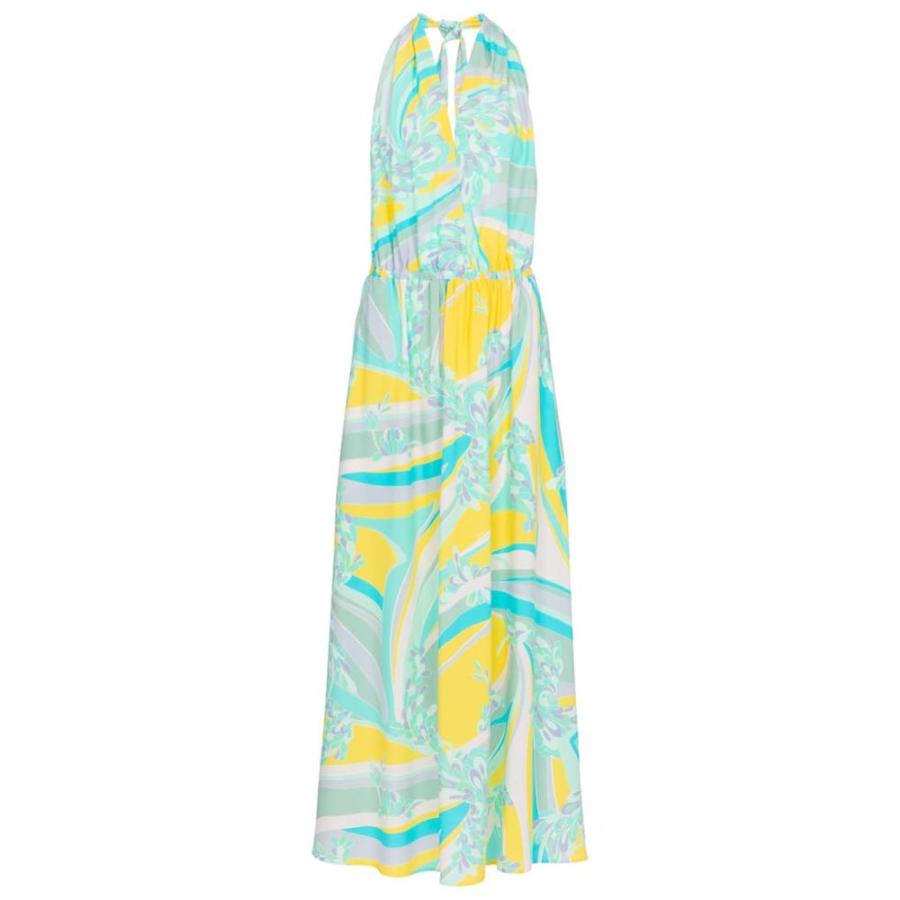 値引きする エミリオ プッチ Emilio Pucci Beach レディース ワンピース マキシ丈 ワンピース ドレス Lilly Printed Halterneck Maxi Dress Turchese Glicine 最高の Backstagemgt Com Br
