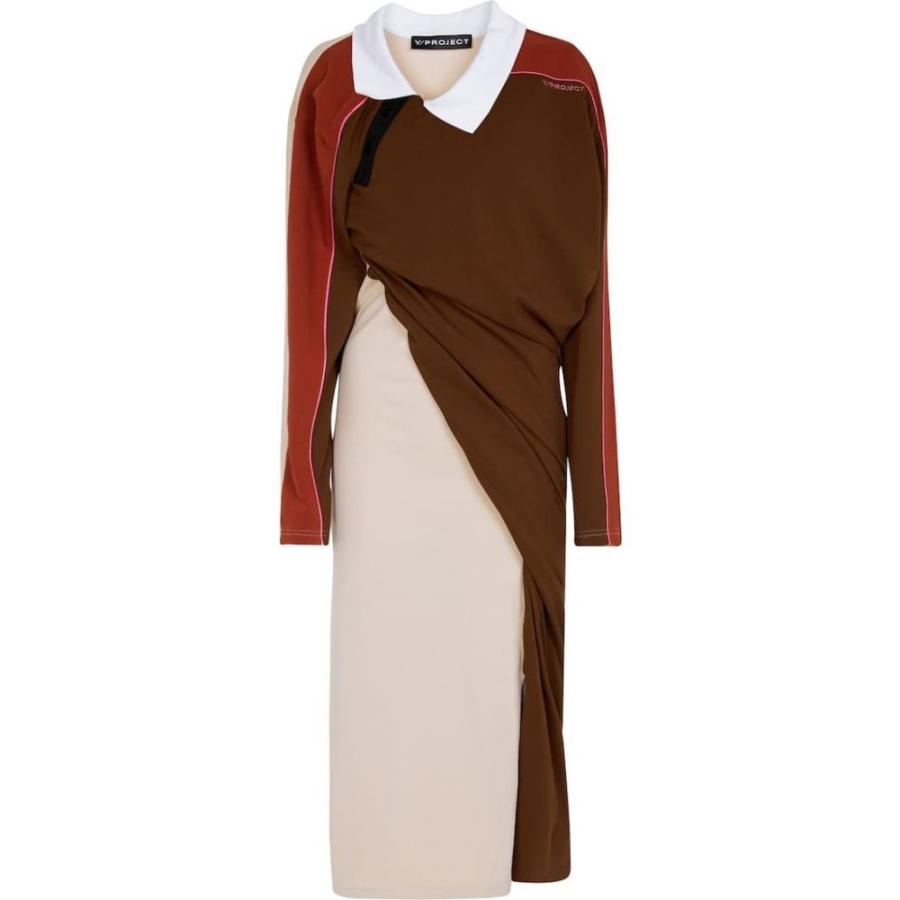 高級ブランド ワイプロジェクト レディース ワンピース ワイプロジェクト Y Project Y Project Brown Rust Beige Dress Midi Cotton Asymmetric ワンピース ドレス ミドル丈 ワンピース レディース ワンピース チュニック Www Mohanvilaas Com