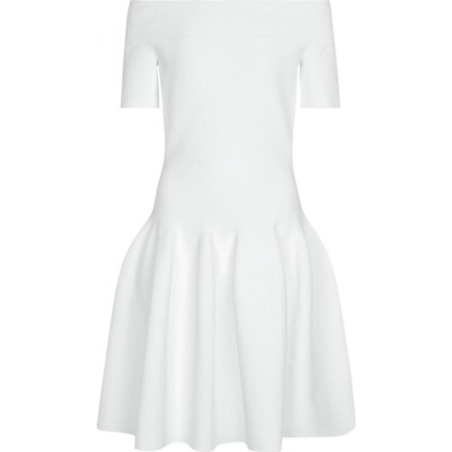 高い素材 ミニ丈 ワンピース レディース Mcqueen Alexander マックイーン アレキサンダー ワンピース マックイーン アレキサンダー Mcqueen Alexander ワンピース ドレス White Optic Minidress Off Shoulder ワンピース チュニック Pharmapathway Com