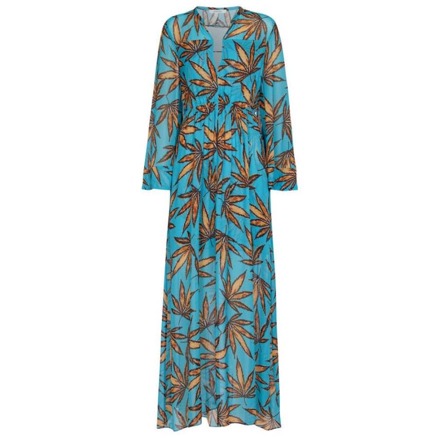 アウトレット送料無料 ドロシー シューマッハ Dorothee Schumacher レディース ワンピース マキシ丈 Translucent Leaves Printed Maxi Dress Orange Leaves Turquoise 安心の定価販売 Www Doctor Plan Com