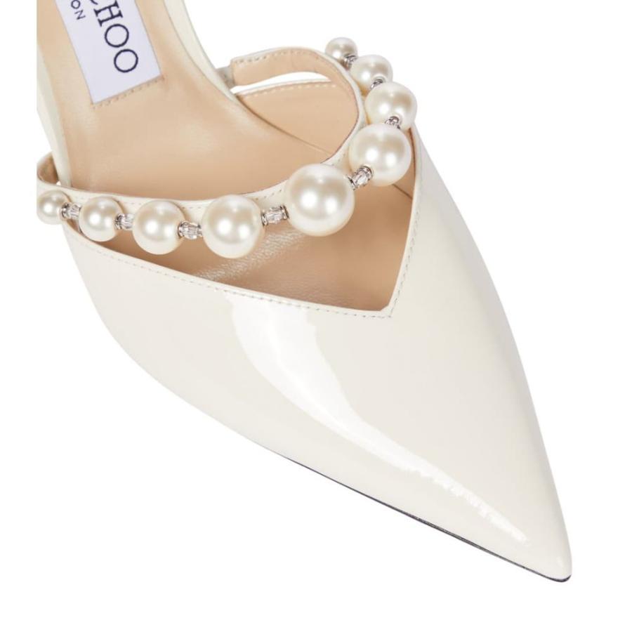 Jimmy Choo Leather Romy 85 Embellished Pumps in White Womens Shoes 
