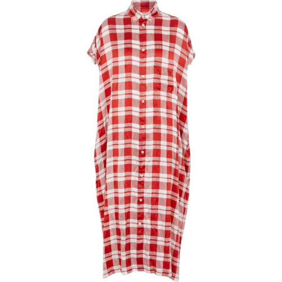 すぐったレディース福袋 バレンシアガ Balenciaga ワンピース Red White Dress Midi Shirt Silk Checked ワンピース ドレス ミドル丈 ワンピース レディース Balenciaga バレンシアガ レディース ワンピース チュニック