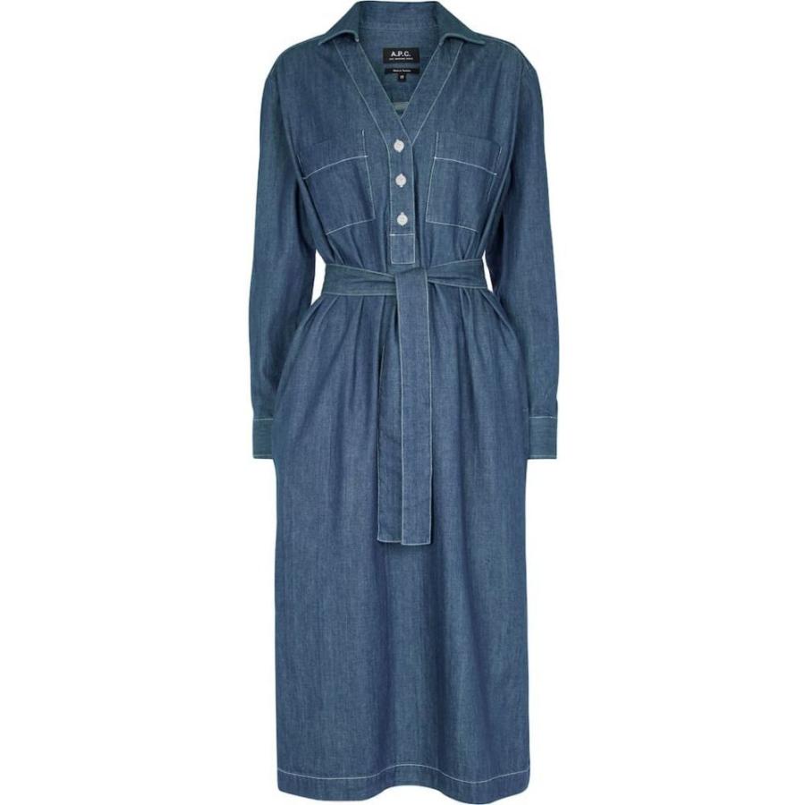 品質が完璧 A P C アーペーセー レディース ワンピース アーペーセー A P C レディース Delave Indigo Dress Midi Denim Evelyn ワンピース ドレス ミドル丈 デニム ワンピース ワンピース チュニック Affaires Sociales Gouv Cg