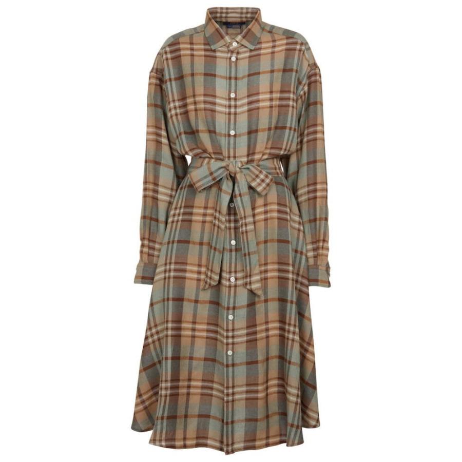 本日特価 レディース ワンピース ローレン ラルフ Lauren Ralph Polo ラルフ Multi Tan Brown Dress Shirt Wool Checked ワンピース ドレス シャツワンピース ワンピース レディース Lauren Ralph Polo ローレン ワンピース チュニック Www Troop Com Mx