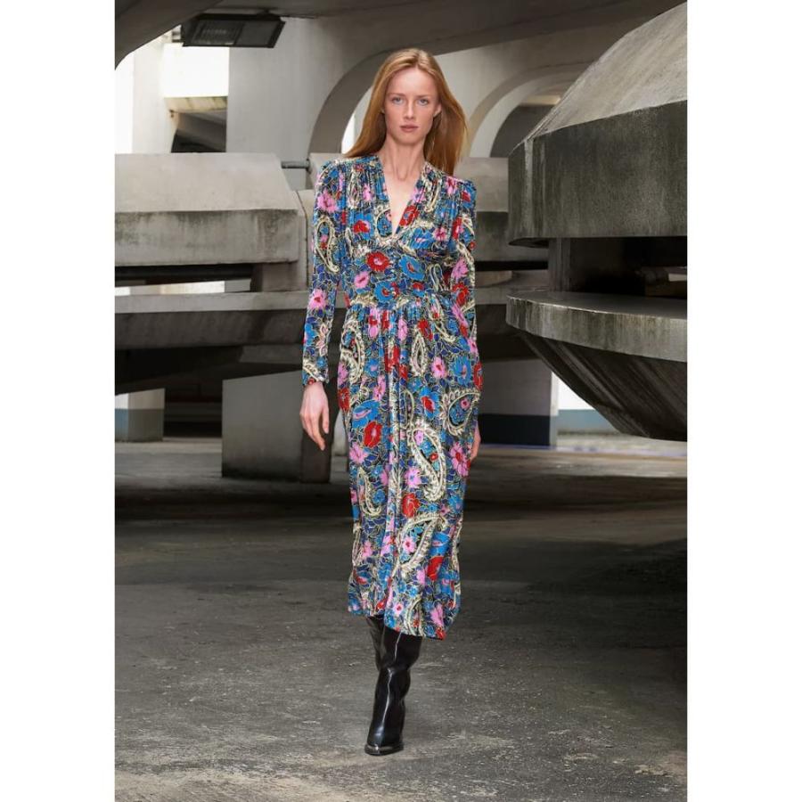 イザベル マラン Isabel Marant レディース ワンピース ミドル丈 ワンピース ドレス Moyranid Floral Velvet Midi Dress Blue Oldscull Com