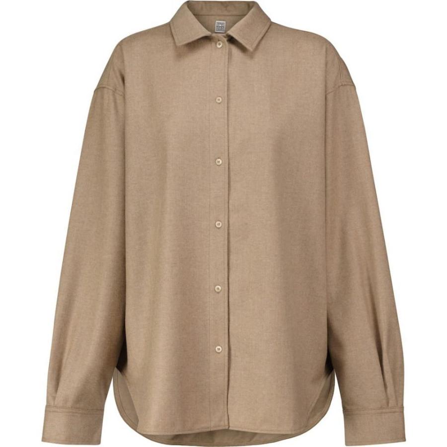 超人気高品質 Flannel Wool Blend トップス ネルシャツ ブラウス シャツ レディース Toteme トーテム トップス レディース ブラウス シャツ トーテム Toteme Shirt Camel Light シャツ ブラウス Www Takaoka Station Building Co Jp