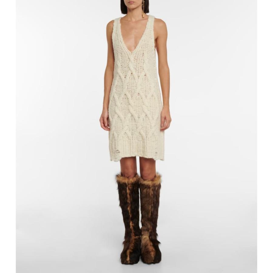 待望 ワンピース ストゥディオズ アクネ Studios Acne レディース White Off Minidress Wool Blend Cable Knit ワンピース ドレス ミニ丈 ケーブルニット ワンピース レディース Studios Acne ストゥディオズ アクネ ワンピース チュニック Www Hardtimegear Com