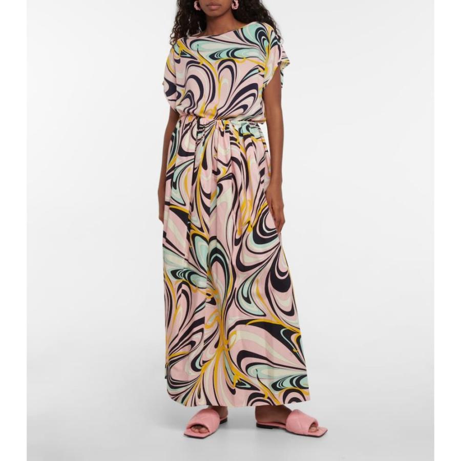 エミリオ プッチ Emilio Pucci Beach レディース ロング・マキシ丈スカート スカート Printed high-rise maxi skirt Navy/Rosa