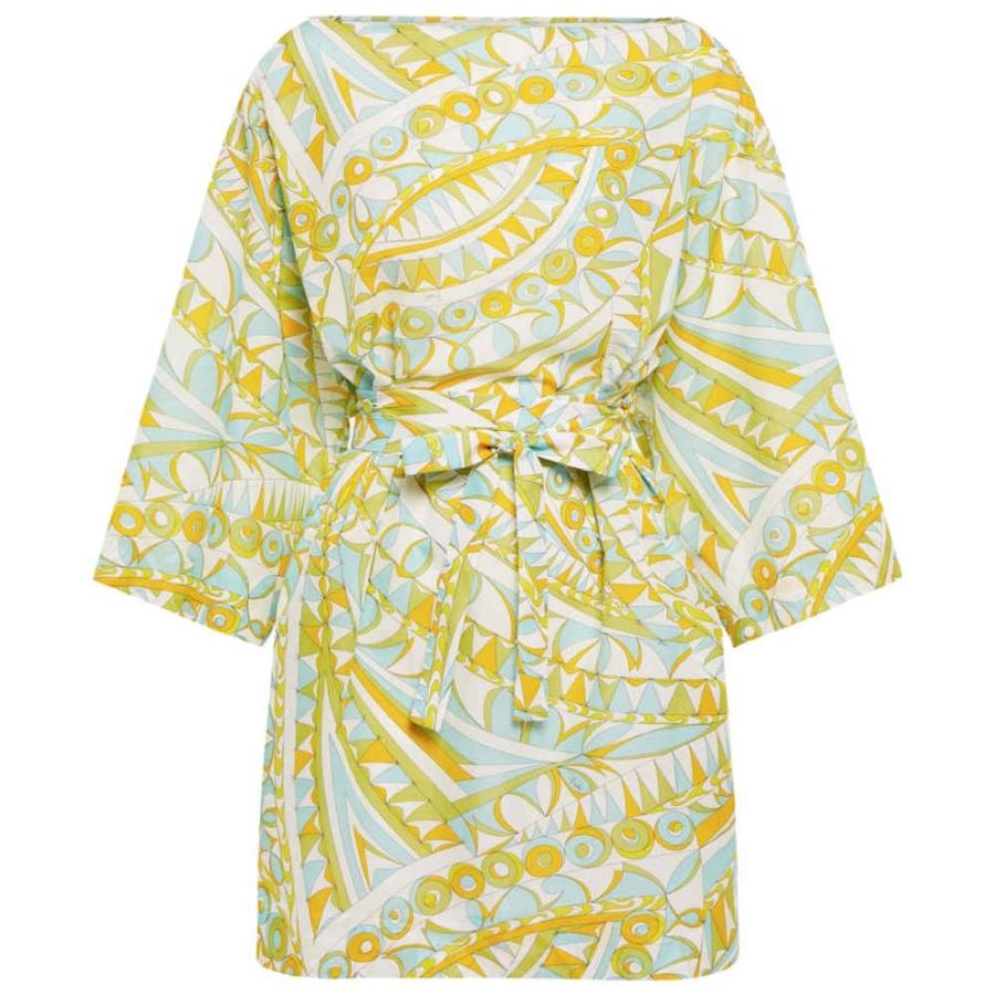 エミリオ プッチ Emilio Pucci Beach レディース ワンピース ミニ丈 ワンピース ドレス Printed Cotton Blend Minidress Acqua Giallo Hb4 P フェルマート Fermart 3号店 通販 Yahoo ショッピング