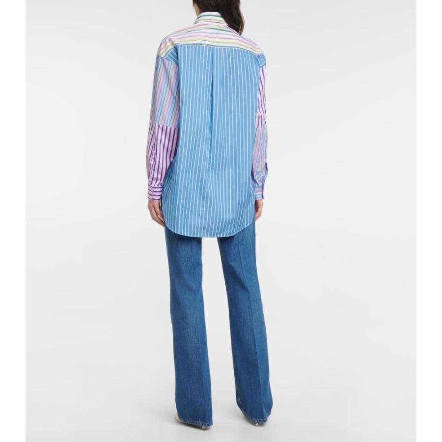 エトロ Etro レディース ブラウス・シャツ トップス Striped cotton shirt Blu｜fermart3-store｜09