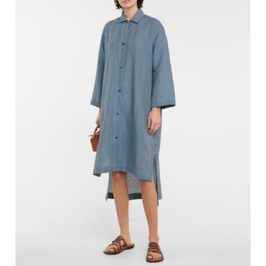 ロエベ Loewe レディース ワンピース ミドル丈 シャツワンピース ワンピース ドレス Linen Blend Midi Shirt Dress Blue Denim Hb4 P フェルマート Fermart 3号店 通販 Yahoo ショッピング
