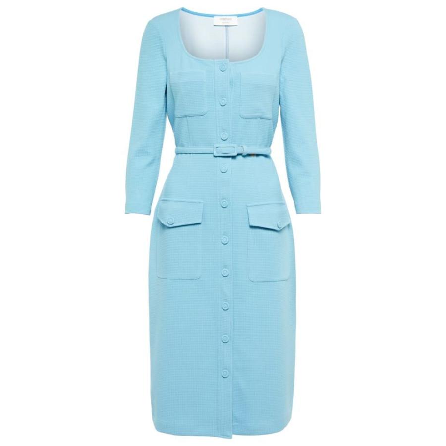 大感謝セール スポーツマックス レディース ワンピース スポーツマックス Sportmax Sportmax Azzurro Dress Midi Jersey Waffle Knit Turchia ワンピース ドレス ミドル丈 ワンピース レディース ワンピース チュニック