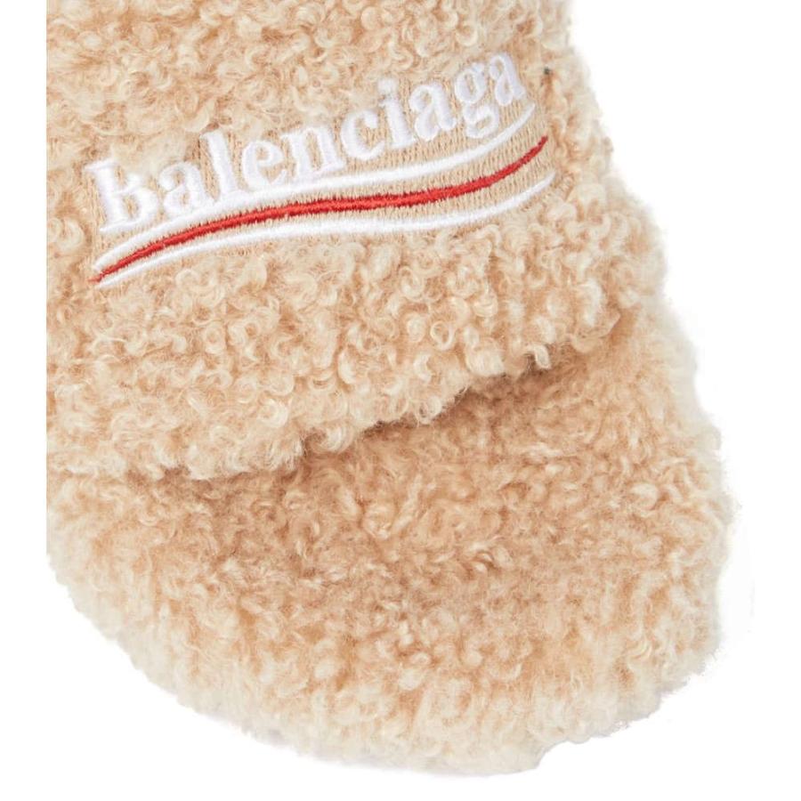 バレンシアガ Balenciaga レディース サンダル・ミュール シューズ・靴 Furry 80 faux shearling sandals Beige/White/Red サンダル 安い購入