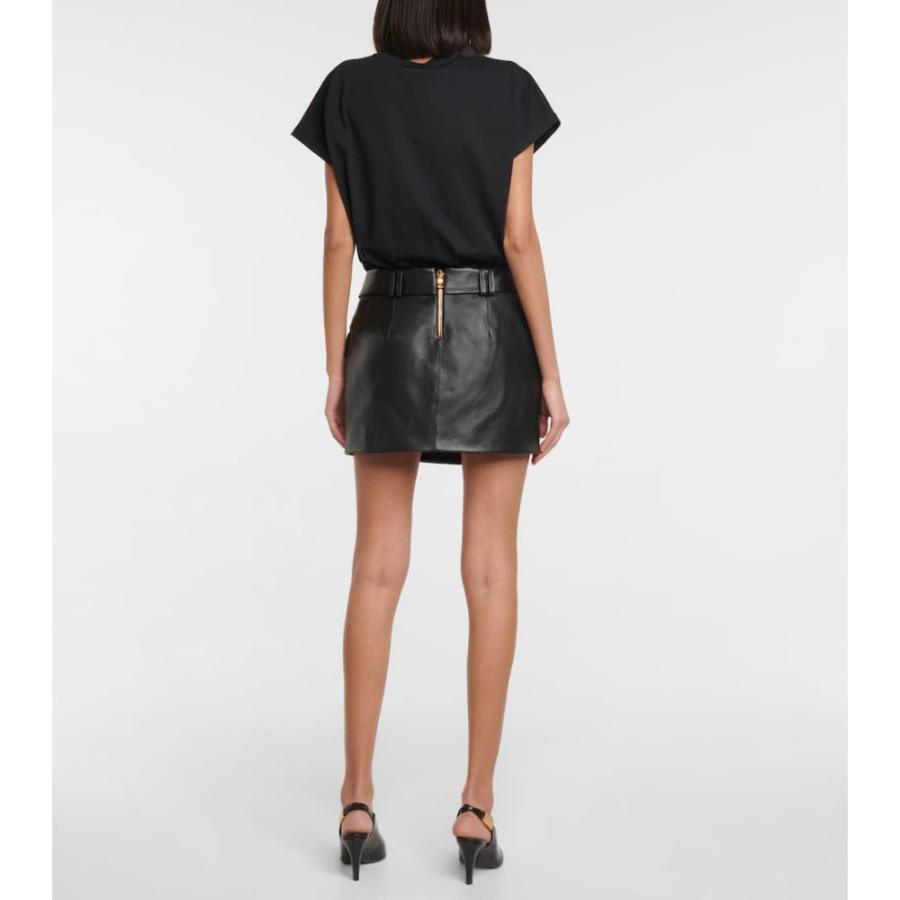 バルマン Balmain レディース ミニスカート スカート Wrap High-Rise Leather Miniskirt Noir｜fermart3-store｜03