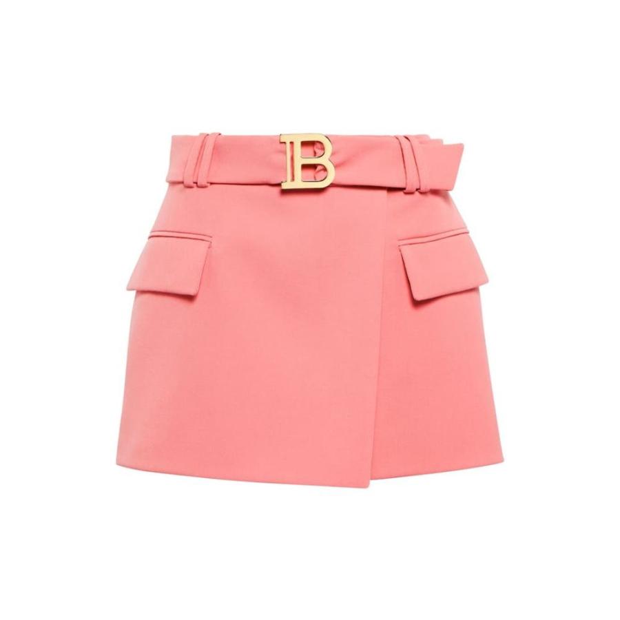 種類豊富な品揃え Balmain バルマン レディース Saumon Rose Miniskirt Wool Low-Rise スカート ミニスカート ミニスカート