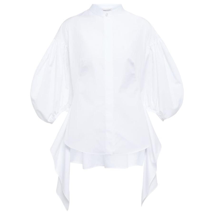 アレキサンダー マックイーン Alexander McQueen レディース ブラウス・シャツ トップス Puff-sleeved cotton shirt Opticalwhite｜fermart3-store｜02