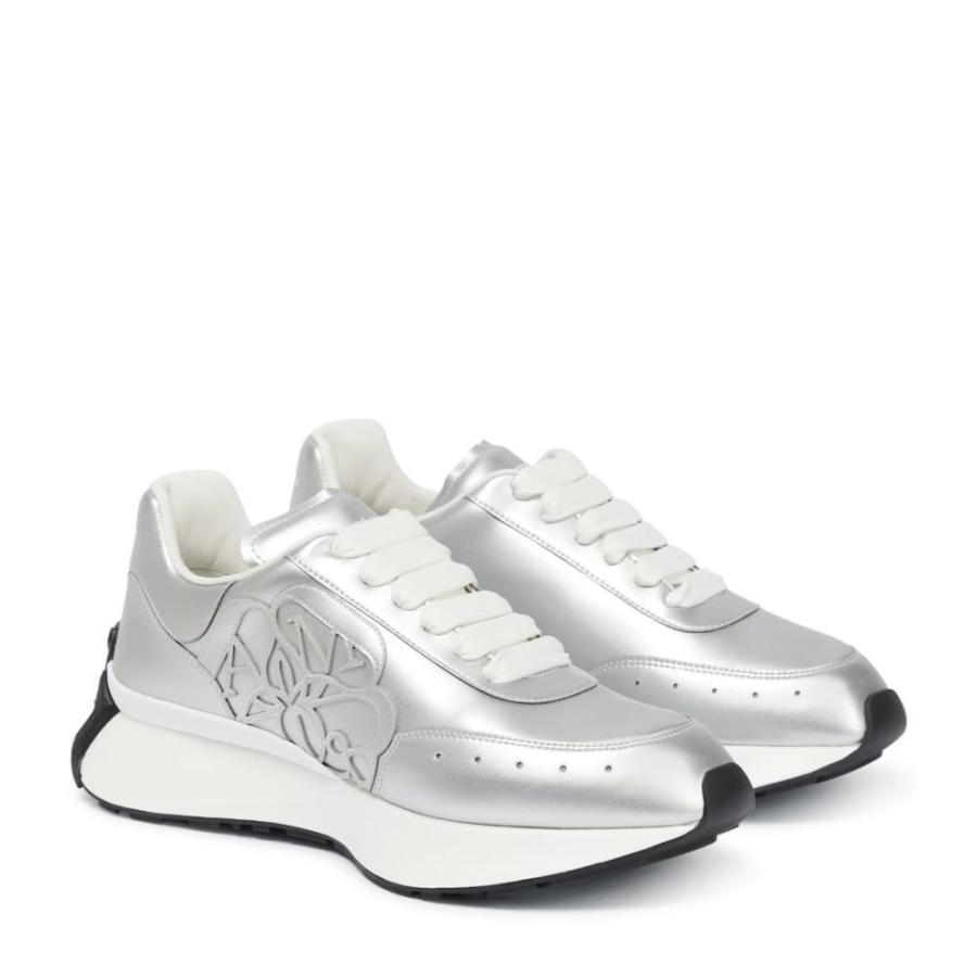アレキサンダー マックイーン Alexander Mcqueen レディース スニーカー シューズ 靴 Sprint Metallic Leather Sneakers Silver White Blk Sil Yqdbudl77d レディースファッション Www Anchorcm Net