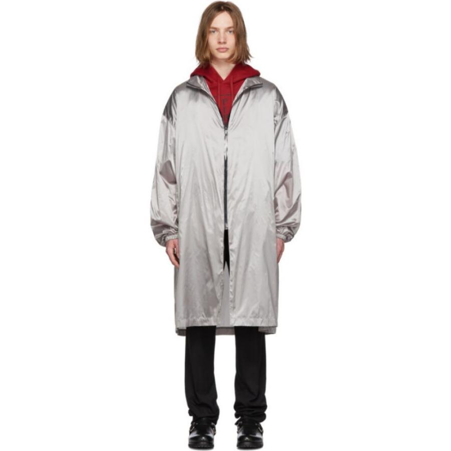 ラフ シモンズ Raf Simons メンズ レインコート アウター Grey Metallic Raincoat Www Unipymes Com