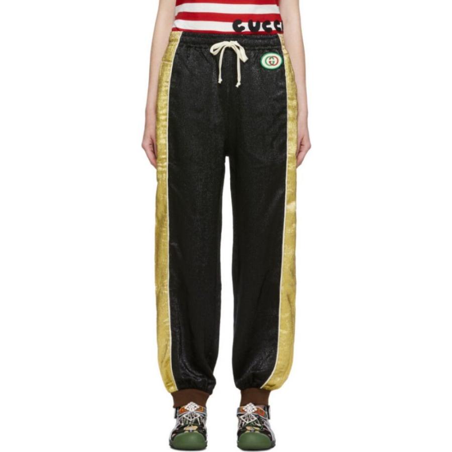 世界的に有名なのボトムス パンツ スウェット ジャージ ファッション Gucci Gold Silk グッチ ジャージ スウェット レディース Black Hc f フェルマート 3号店 グッチ Black Lounge Pants Fermart
