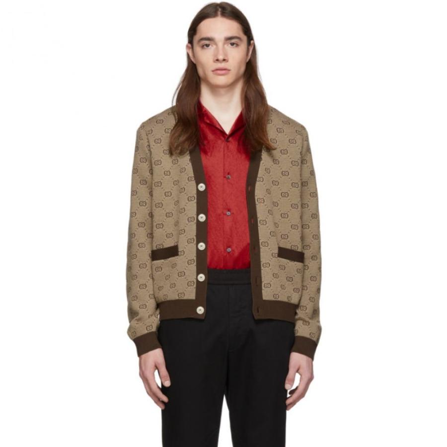 グッチ トップス カーディガン Gucci ファッション メンズ カーディガン トップス Brown Gg Cardigan Hc m0014 フェルマート Fermart 3号店