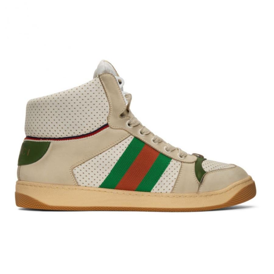 グッチ Gucci メンズ スニーカー シューズ 靴 White Screener High Top Sneakers Saloncanadomaghrebin Ca