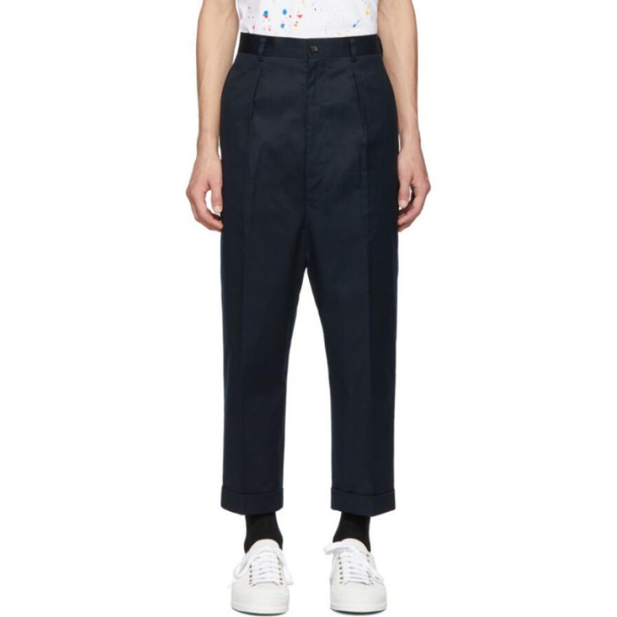 コム デ ギャルソン Comme Des Garcons Homme メンズ ボトムス パンツ Navy Cotton Twill Trousers Navy Www Fakfakkab Go Id