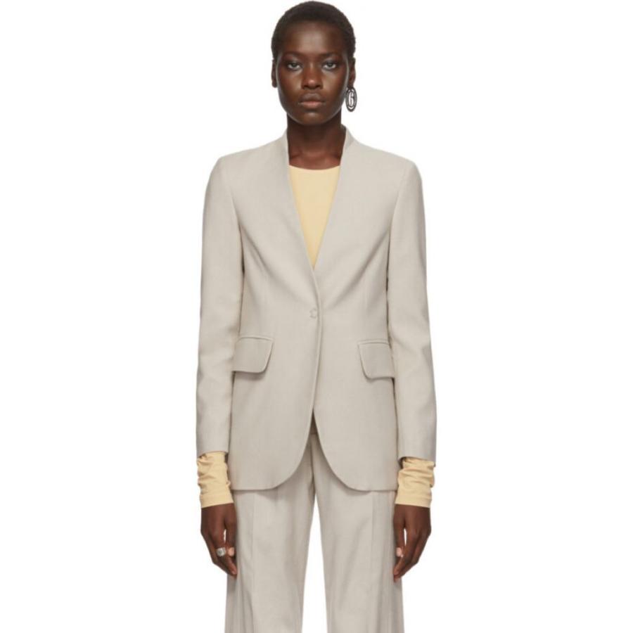 在庫大特価 のメゾン Margiela Maison レディース アウター アウター スーツ ジャケット Beige Lapel Less Mm6 マルジェラ Mm6 Blazer Lapel Less Beige Hc 1921f フェルマート Fermart 3号店