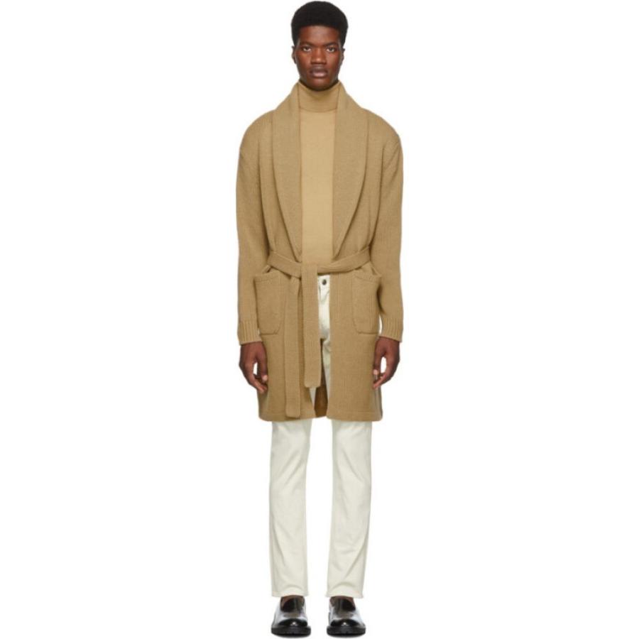 ラルフ ローレン Ralph Lauren Purple Label メンズ Camel Wool Cashmere トップス Tan Cardigan 新品 送料無料 カーディガン