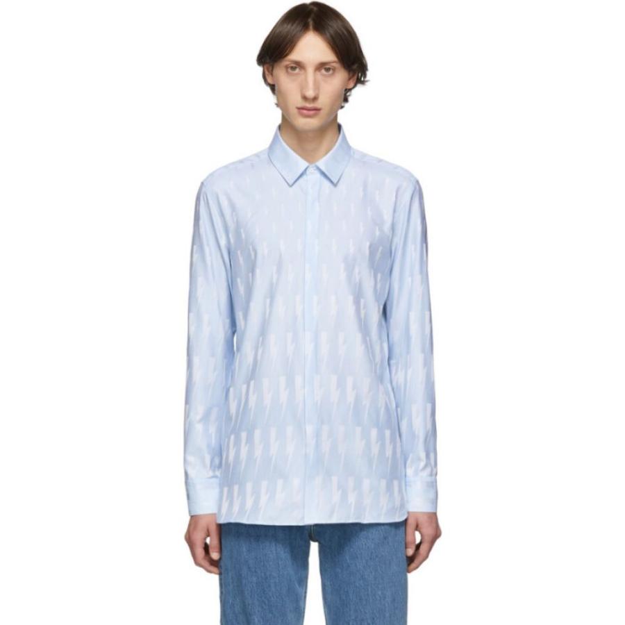 ニール バレット Neil Barrett メンズ シャツ トップス Blue Lightning Bolt Shirt Pale Blue White Felemax Com Ar