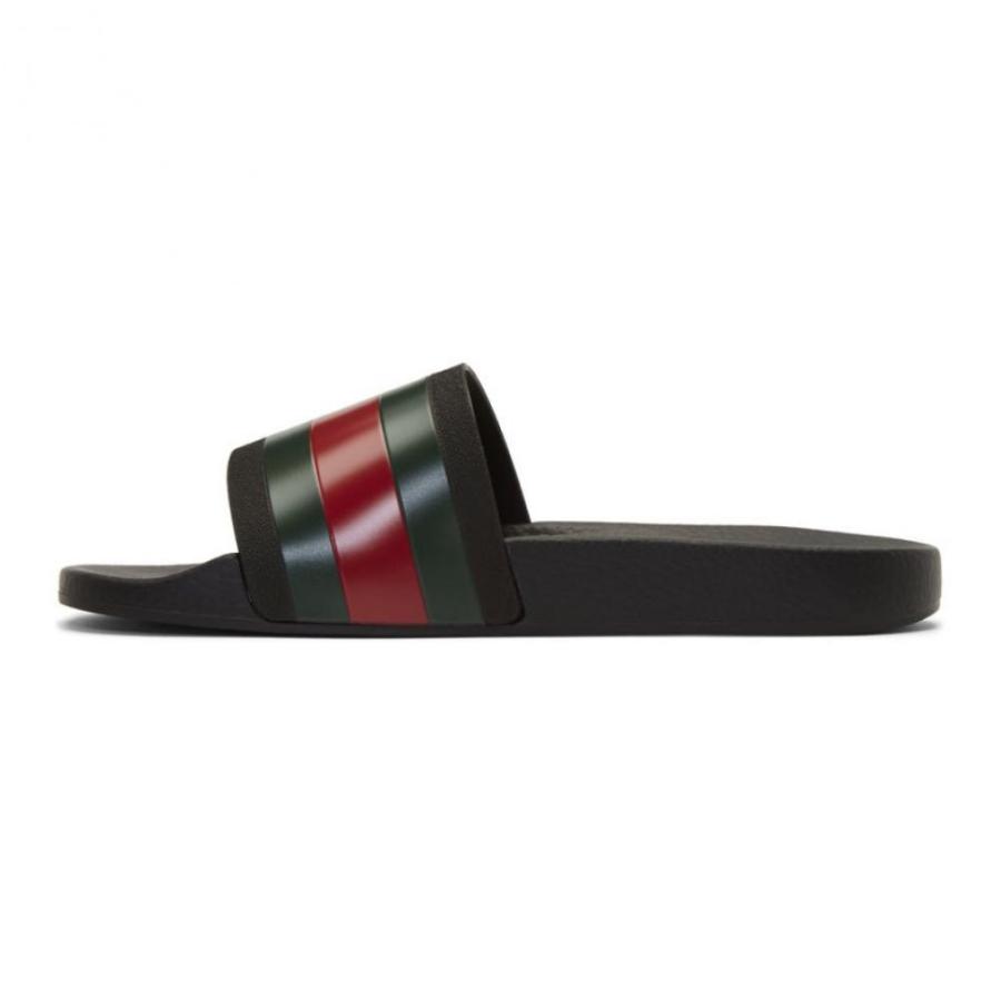 black red and green gucci slides
