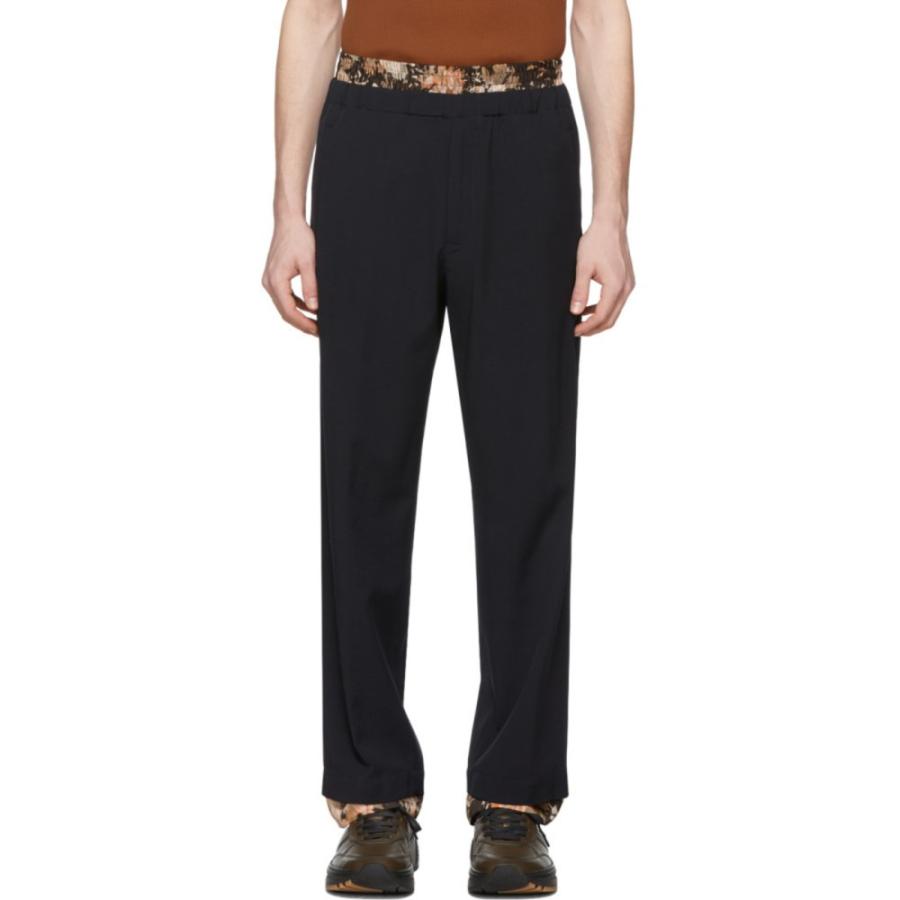 ドリス ヴァン ノッテン Dries Van Noten メンズ スラックス ボトムス パンツ Navy Wool Double Waistband Trousers Navy He Com Pl