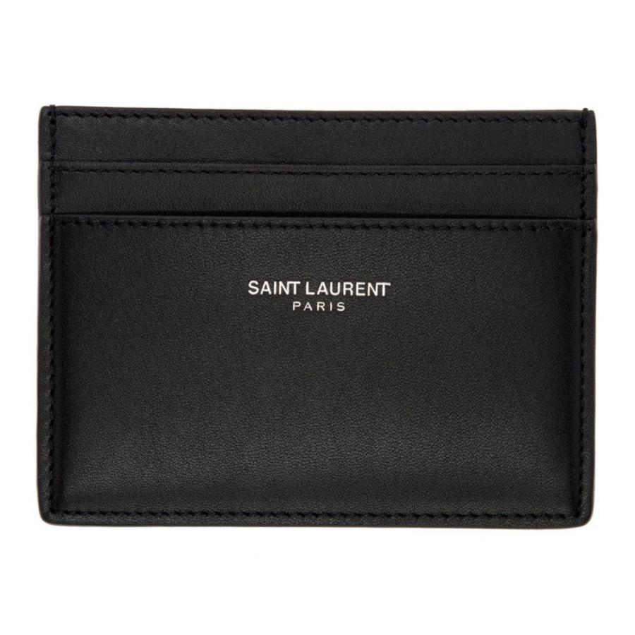 イヴ サンローラン Saint Laurent メンズ カードケース 名刺入れ カードホルダー Black Logo Card Holder Black Www Fcekano Edu Ng