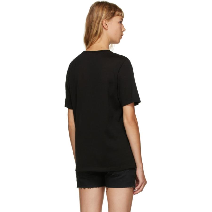 ランキング第1位 Black トップス Tシャツ レディース Laurent Saint 